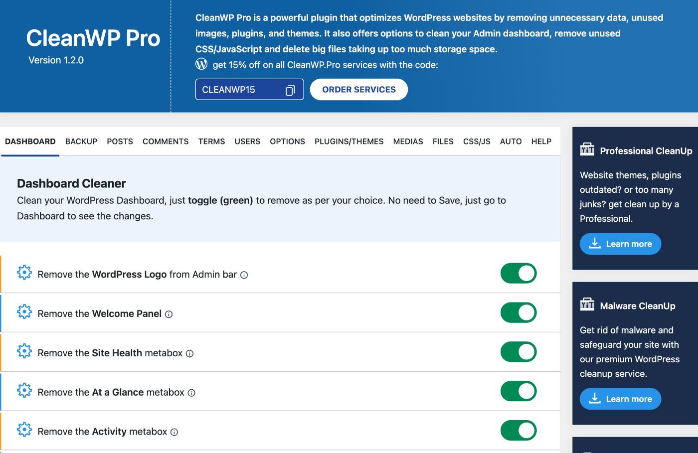 CleanWP Pro - The ultimate WordPress cleaner plugin